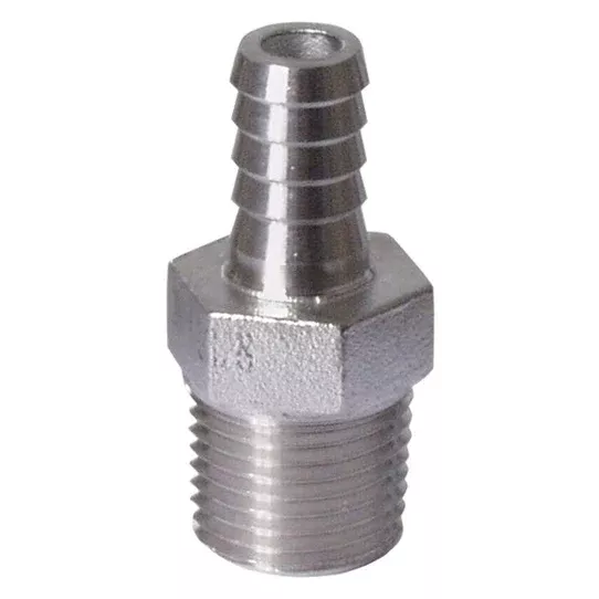 Stainless Barb - 1 /2 in. MPT x 3 /8 in. (1 /4 in. ID)