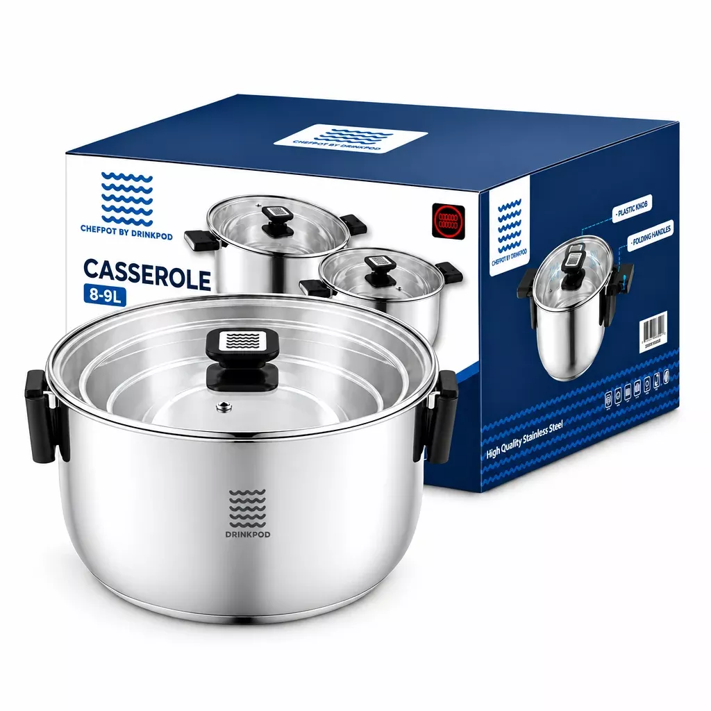 Stainless Stackable Cookware Set, 3-Piece