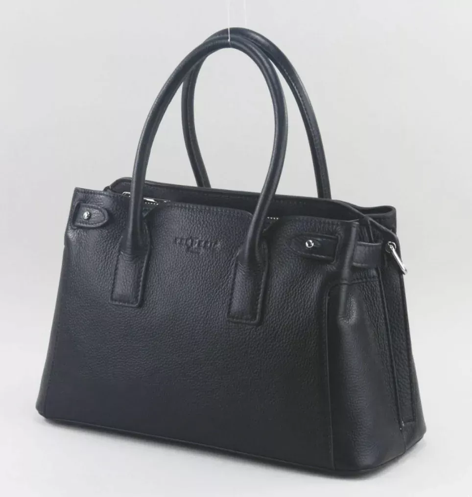 Structured Zipper Compartment Leather Purse FR 586222