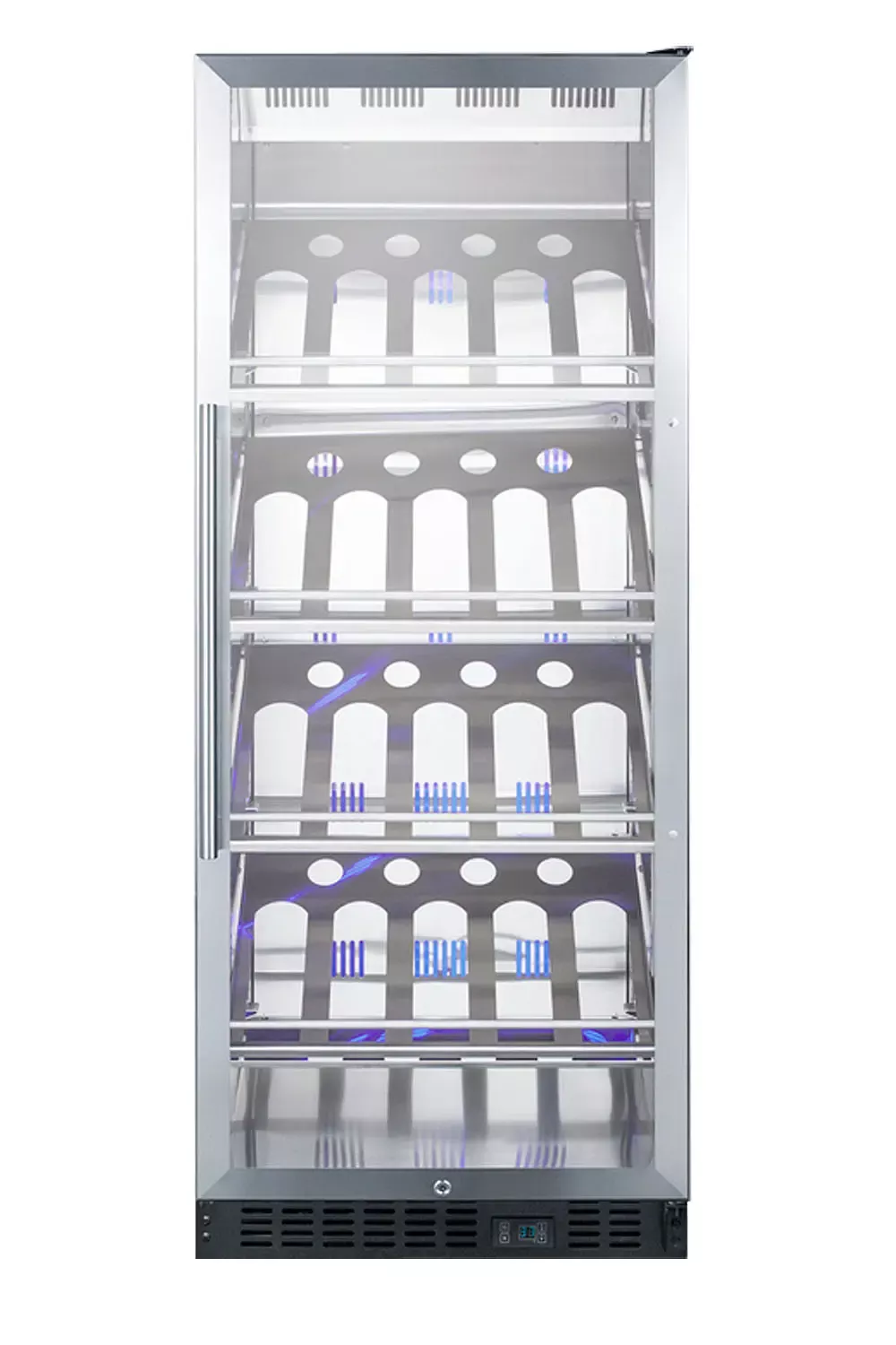 Summit 24" Wide Champagne Series 25 Bottle Single Zone Black Right Hinge Commercial Wine Refrigerator
