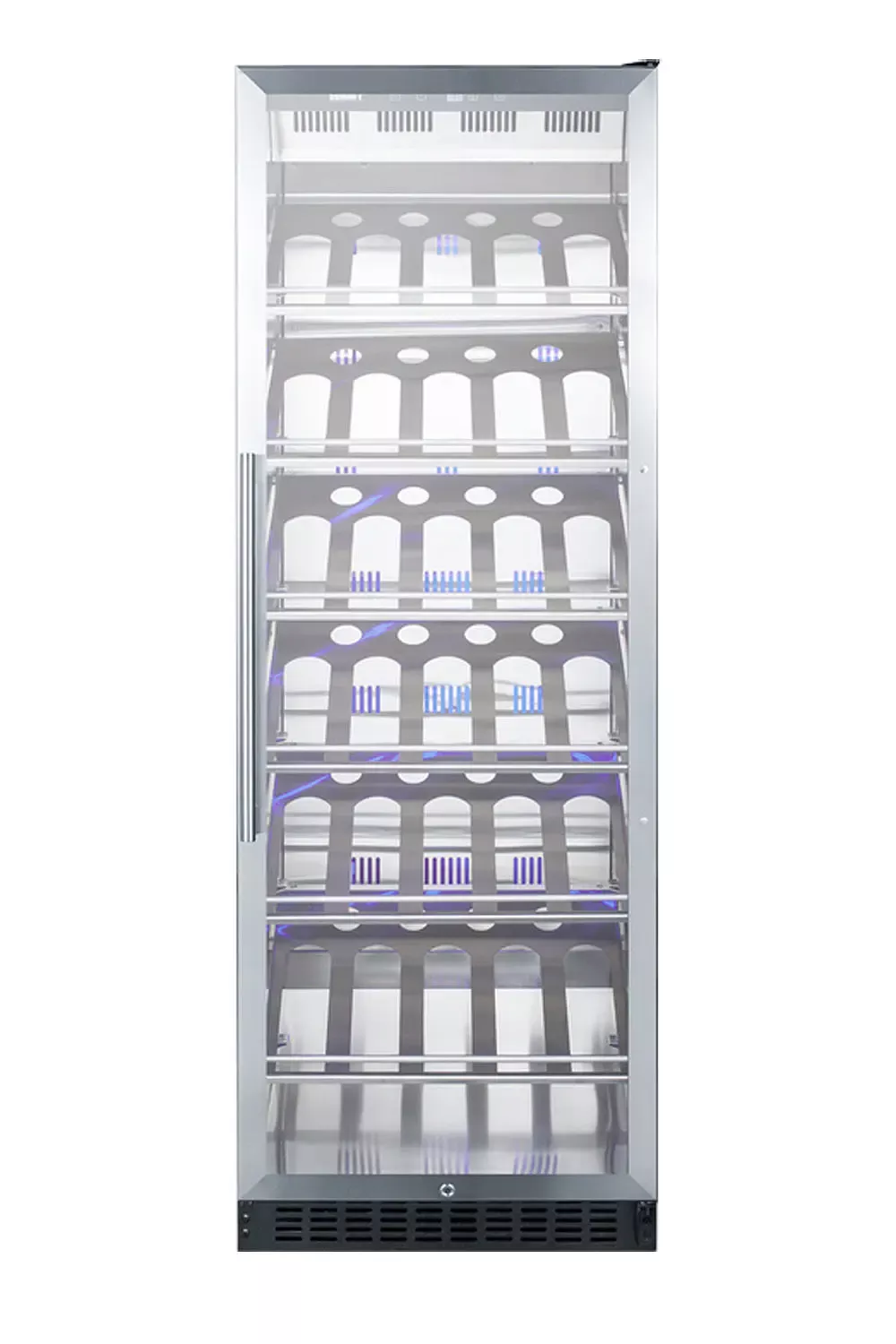 Summit 24" Wide Champagne Series 35 Bottle Single Zone Black Right Hinge Commercial Wine Refrigerator