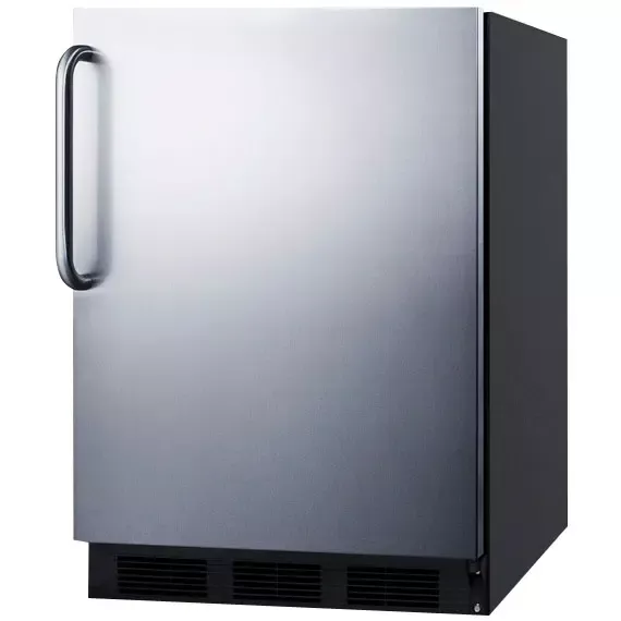 Summit 5.5 Cu. Ft. ADA Refrigerator - Black Cabinet / Stainless Steel Door & Handle
