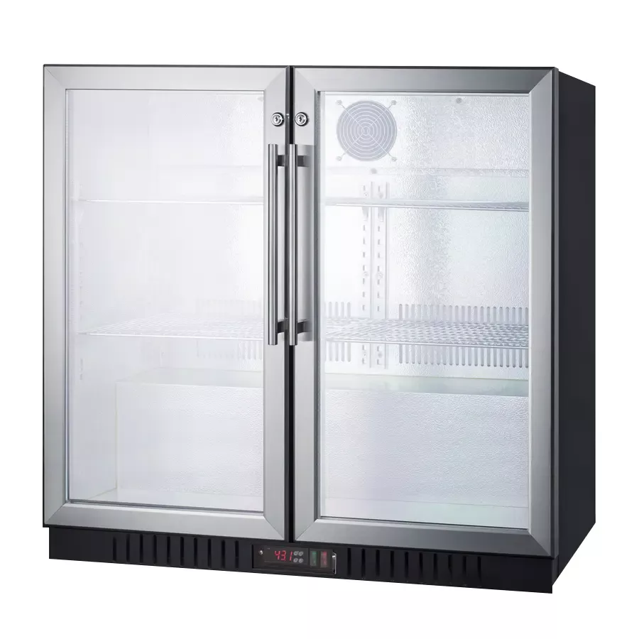 Summit Commercial Back Bar Auto-Defrost All-Refrigerator - Stainless Steel Doors