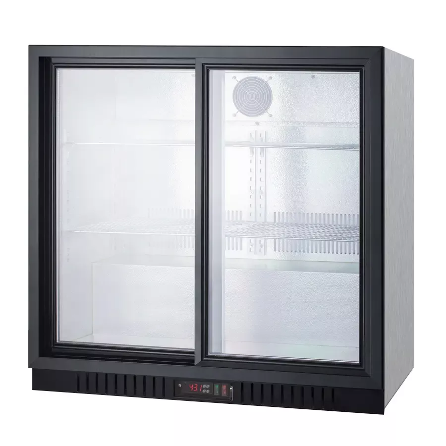 Summit Commercial Back Bar Beverage Merchandiser - Stainless Steel Wrapped Cabinet