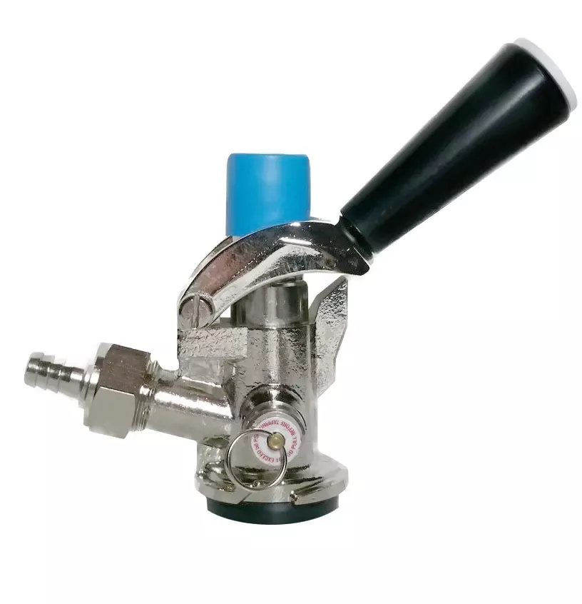 Taprite S System European Keg Beer Coupler - 304 Stainless Steel Body and Probe - Black Handle