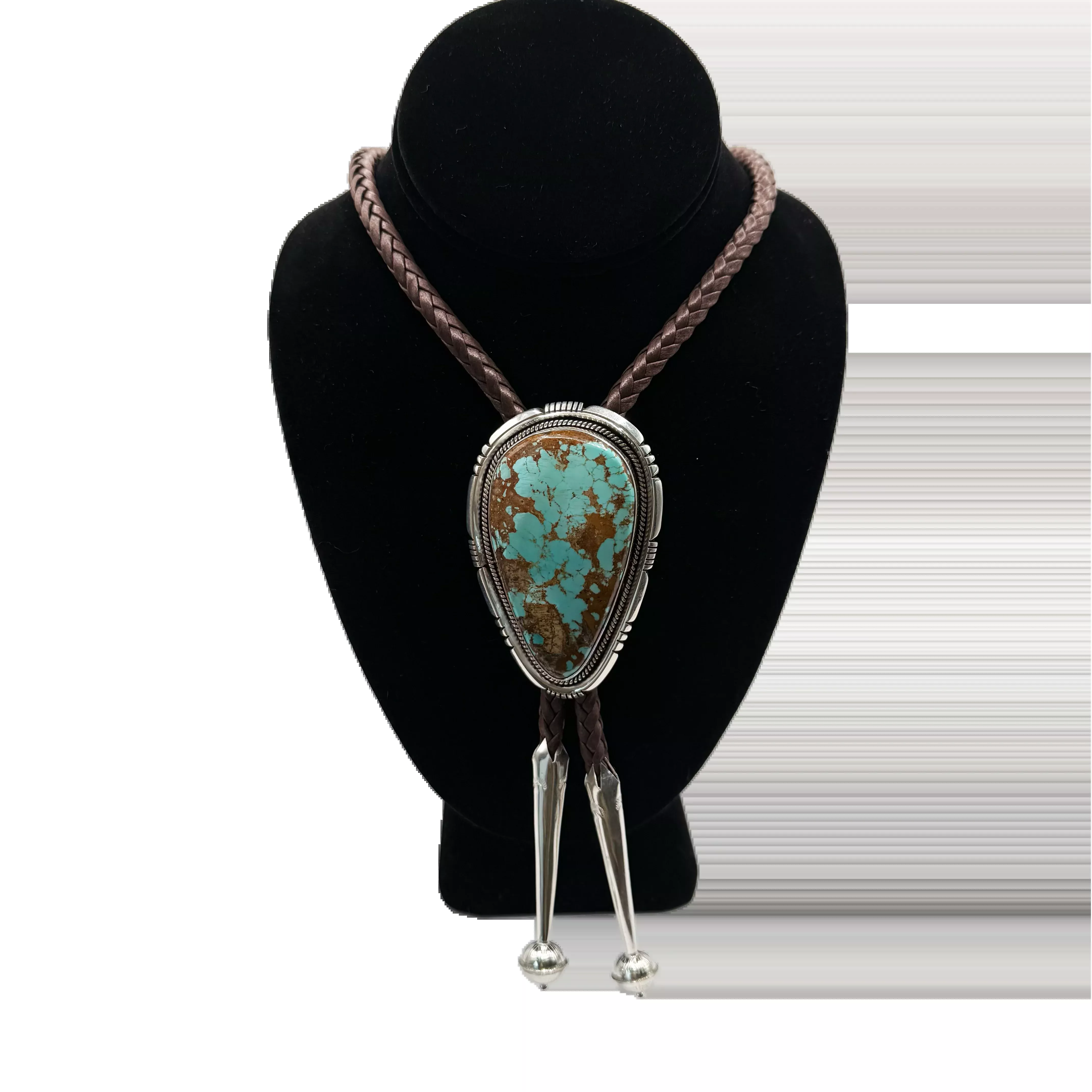 Turquoise Triangle Silver Bolo Tie