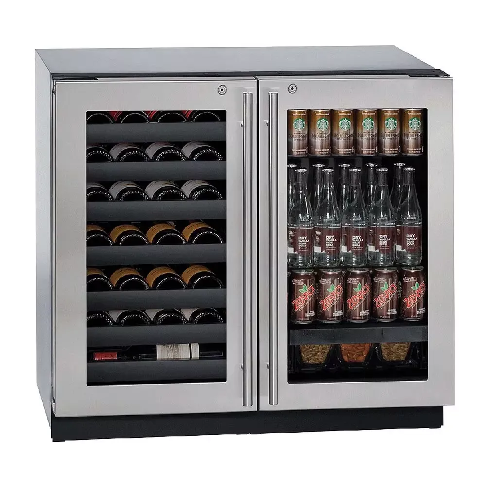 U-Line 3000 Series 36" Beverage Center/Wine Captain- Locking Glass Door - Stainless Frame