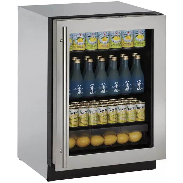 U-Line 3000 Series 4.9 Cu. Ft. Refrigerator - Stainless Steel Frame Glass Door