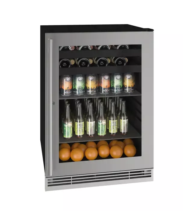 U-Line Beverage Center - Stainless Steel Trimmed Door with Lock - Field Reversible