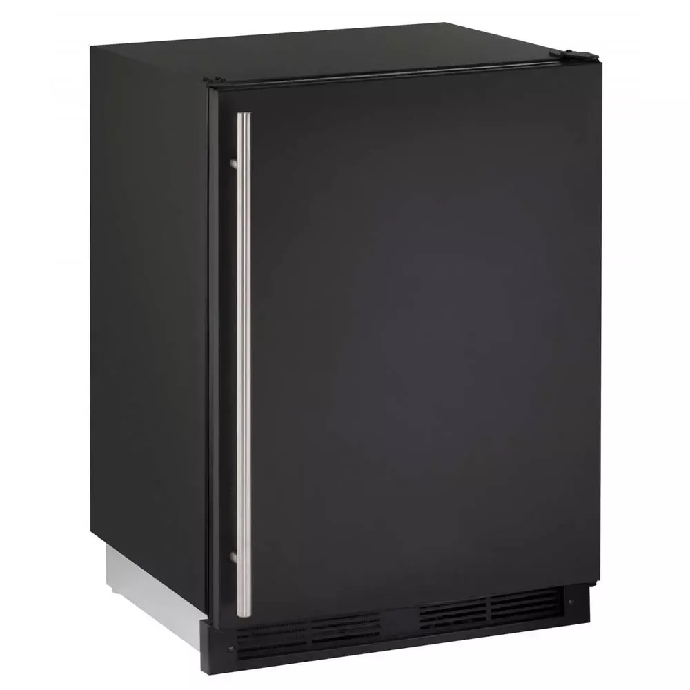 U-Line Combo Refrigerator & Ice Maker - Black Cabinet with Black Door