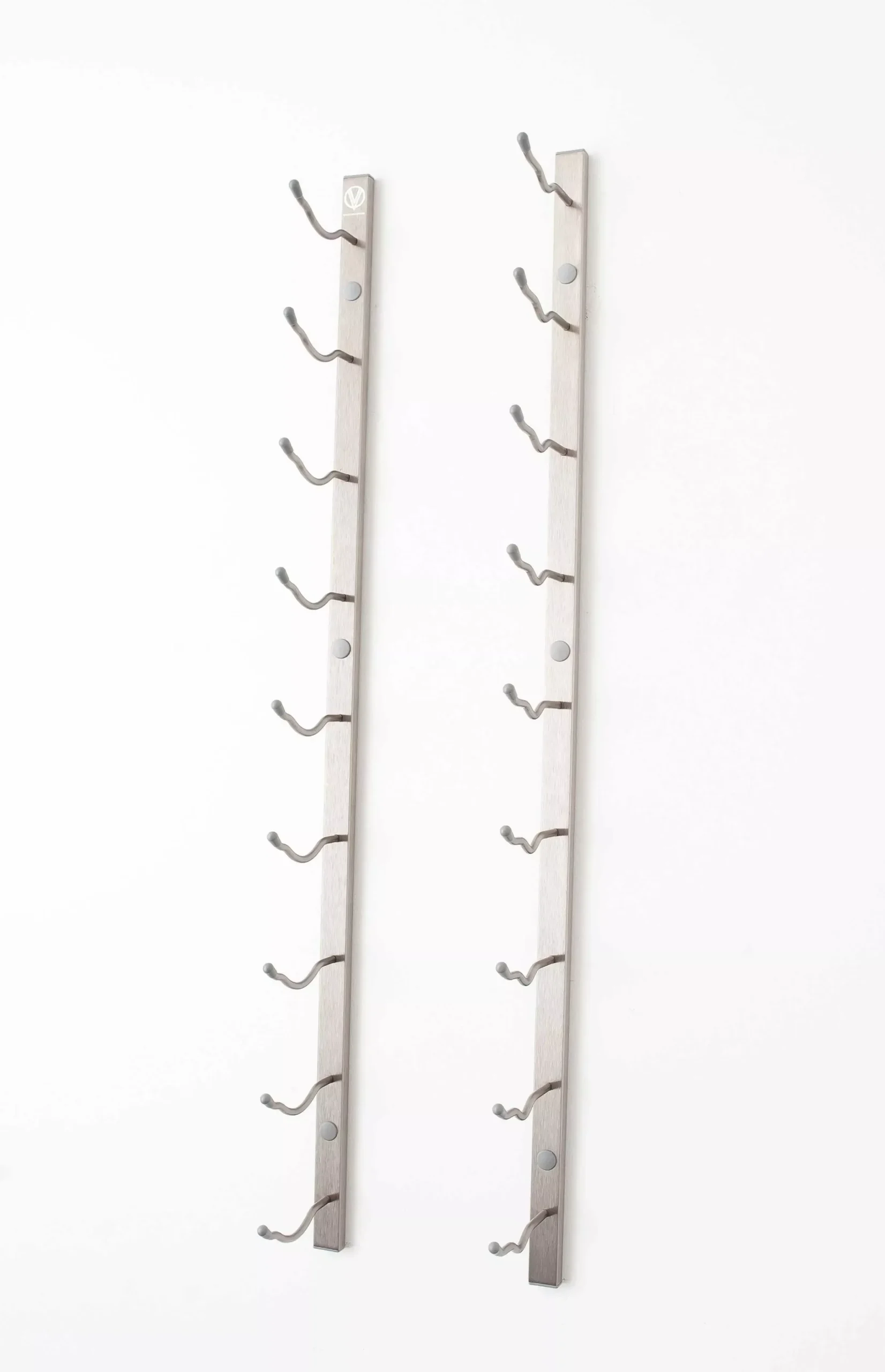 VintageView 3' Wall Mount 9 Bottle Wine Rack - Brushed Nickel Finish