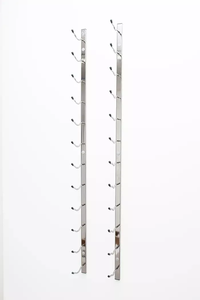 VintageView 4' Wall Mount 12 Bottle Wine Rack - Chrome Luxe Finish