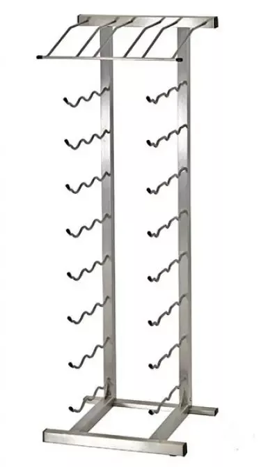 VintageView Free Standing 27 Bottle Point of Purchase Wine Display - Brushed Nickel Finish