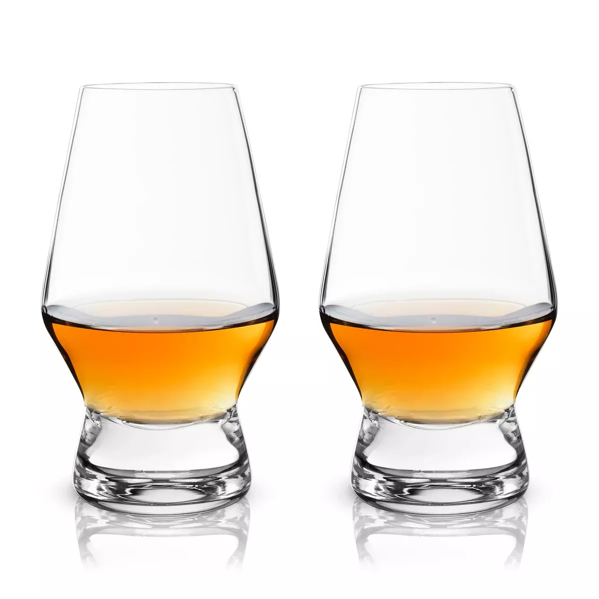 Viski Raye Heavy Base Crystal Scotch Glass Set of 2