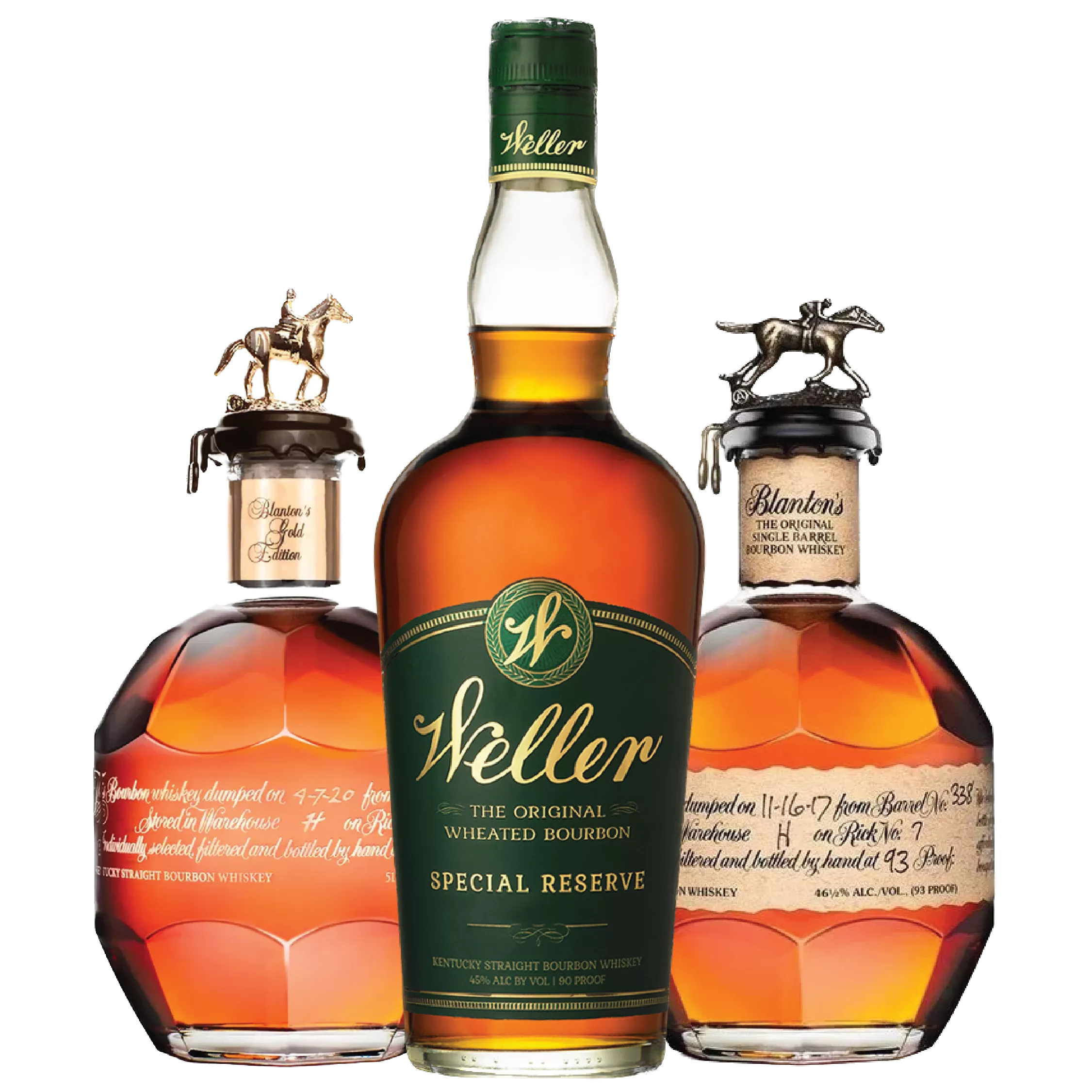 Weller Special Reserve, Blanton's Gold & Blanton's Single Barrel Bundle