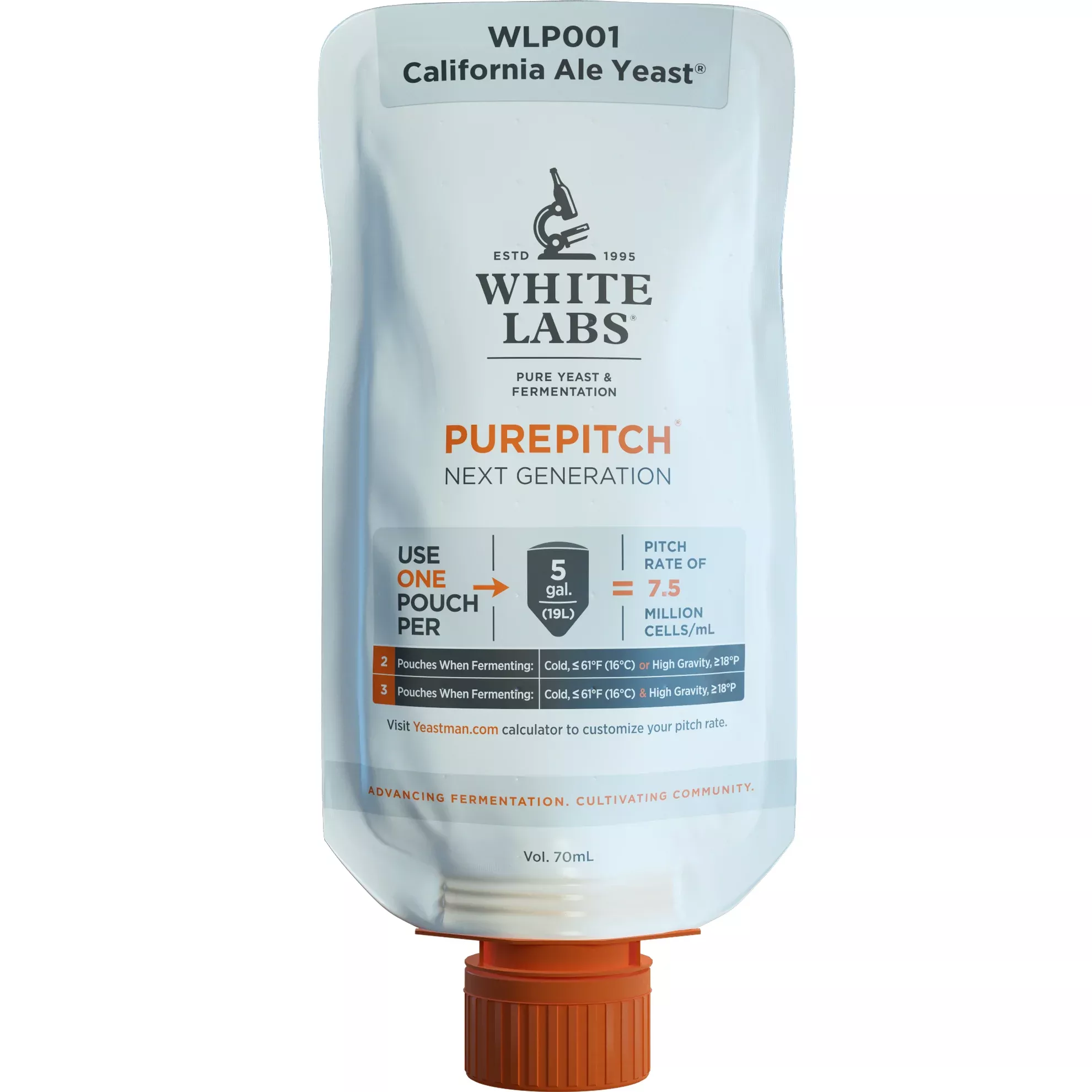 White Labs Yeast | WLP001 California Ale Yeast | Beer Yeast | PurePitch Next Generation | Industry Leading Viability | 150 Billion Cells