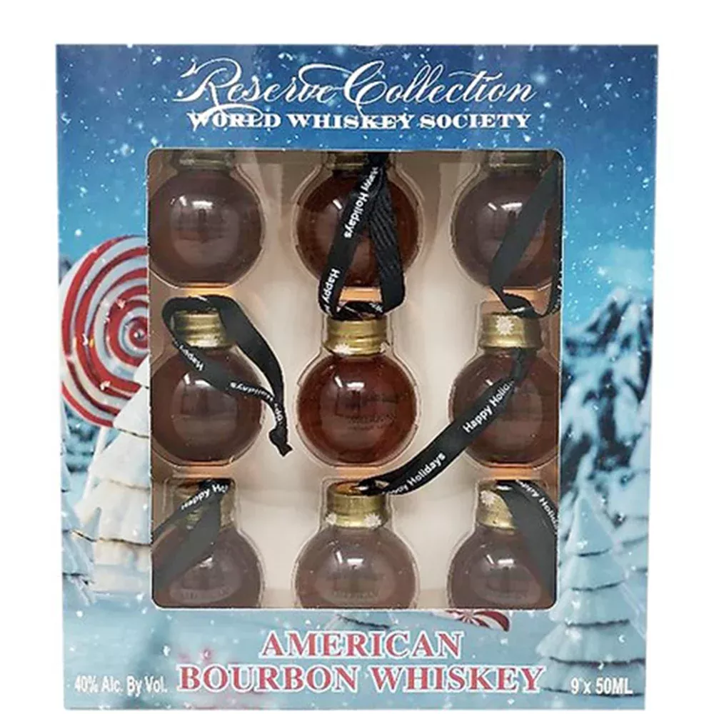 World Whiskey Society Christmas Balls Bourbon - 9 Pack